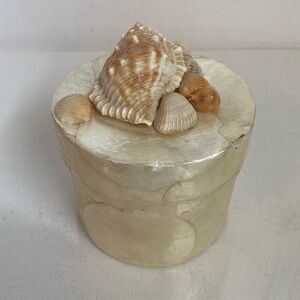 Capiz box catch all topped with shells